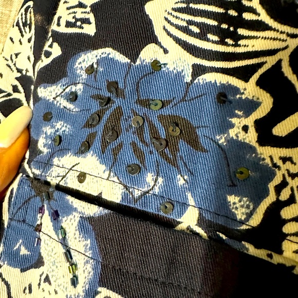 Sara Studio Pretty Blue White Floral Jacket/Blazer Size Large EUC - Picture 14 of 15